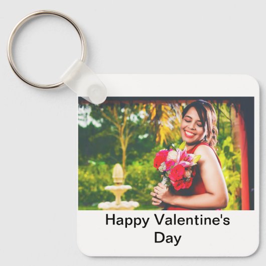 Aangepaste Happy Valentijnsdag foto Sleutelhanger (Voorkant)