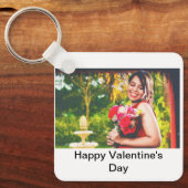 Aangepaste Happy Valentijnsdag foto Sleutelhanger (Voorkant)