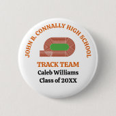 Aangepaste hardloopploeg van Orange High School Ronde Button 5,7 Cm (Voorkant)