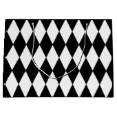 Aangepaste Harlequin Black Diamond Large Gift Bag Groot Cadeauzakje (Voorkant)