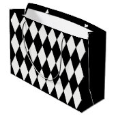 Aangepaste Harlequin Black Diamond Large Gift Bag Groot Cadeauzakje (Achterkant Gekanteld)