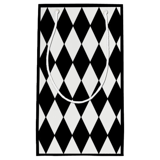 Aangepaste Harlequin Black Diamond Small Gift Bag Klein Cadeauzakje (Voorkant)