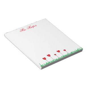 Aangepaste hartbloemen laptop notitieblok