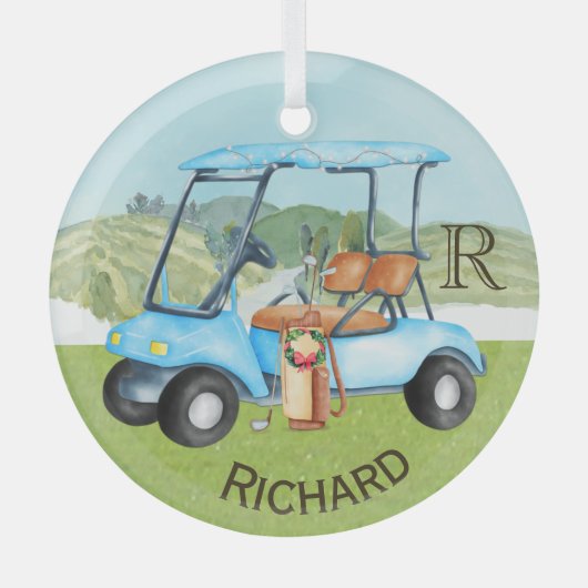 Aangepaste hartclusters Monogram Naam Glazen Ornam Glas Ornament (Voorkant)