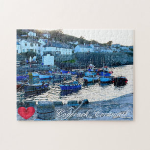 Aangepaste hartdekking Harbour Dusk Cornwall Foto Legpuzzel