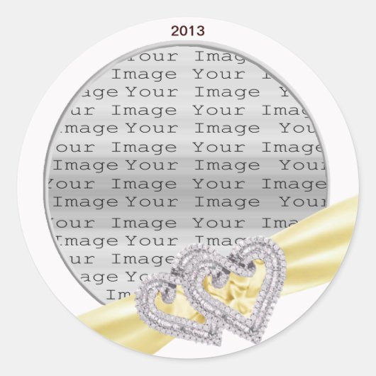 Aangepaste harten lemon lintboon-stickers ronde sticker (Voorkant)