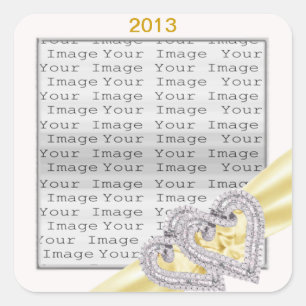 Aangepaste harten lemon lintboon-stickers vierkante sticker