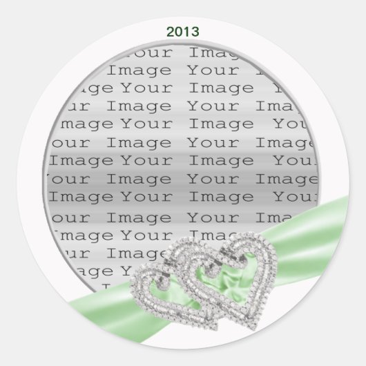 Aangepaste harten Limoen lint stickers (Voorkant)