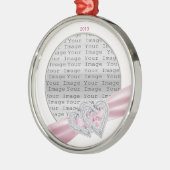 Aangepaste harten pastel roze lint ornament (Links)