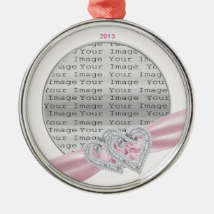 Aangepaste harten pastel roze lint ornament