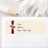 Aangepaste harten rode lint Adresetiketten Etiket (Insitu)