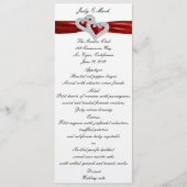 Aangepaste harten rood lint menu Kaart (Voorkant)