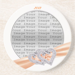 Aangepaste harten Tangerine lint onderzetter