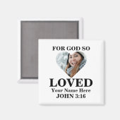 Aangepaste hartfoto Christelijke Bijbel Verse John Magneet (Voorkant / Achterkant)