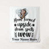 Aangepaste hartfoto mam draaide op spreuken wandkleed (Voorkant)