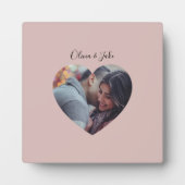 Aangepaste hartfoto Passen getrouwd Weddenschap Fotoplaat (Voorkant)