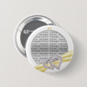 Aangepaste Hartjes Citroen Lint Knop Ronde Button 5,7 Cm (Voorkant /achterkant)