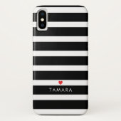 Aangepaste hartslag en zwarte strepen Case-Mate iPhone case (Achterkant)