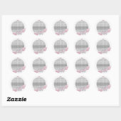 Aangepaste hartslag roze Stickers (Vel)
