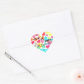 Aangepaste hartvormige stickers, gemaakt met liefd hart sticker (Envelop)