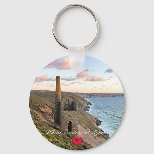 Aangepaste hartwielcoaten St Agnes Cornwall Foto Sleutelhanger (Voorkant)