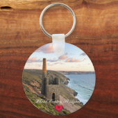 Aangepaste hartwielcoaten St Agnes Cornwall Foto Sleutelhanger (Voorkant)