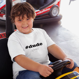 Aangepaste Hashtag dude Naam Kind Jeugd Wit T-shirt