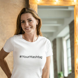 Aangepaste Hashtag Minimalistisch Eenvoudige Socia T-shirt