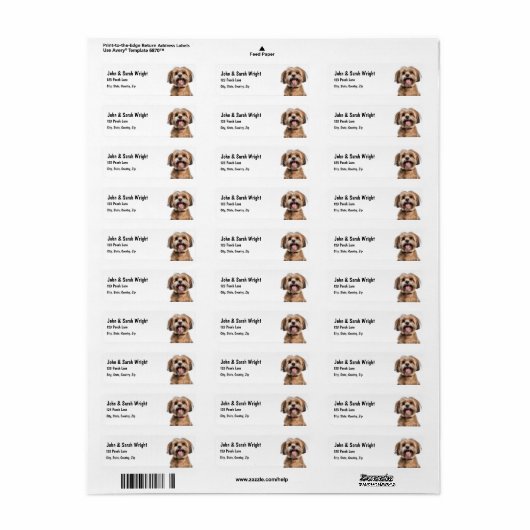 Aangepaste Havanese hond adreslabel Etiket (Full Sheet)