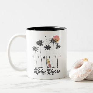 Aangepaste Hawaii Beach Surfer Zomer Vakantie Gift Tweekleurige Koffiemok