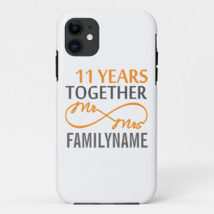 Aangepaste heer en mevrouw 11e Jubileum iPhone 11 Hoesje