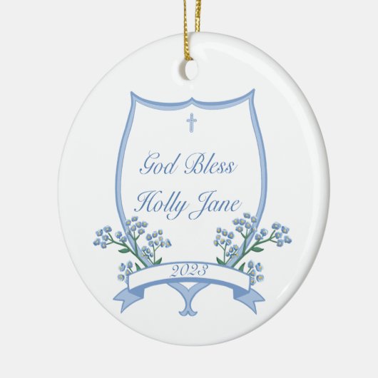 Aangepaste Heilige Doop Eerste Communie Bloemen Ba Keramisch Ornament (Links)