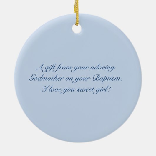 Aangepaste Heilige Doop Eerste Communie Bloemen Ba Keramisch Ornament (Achterkant)