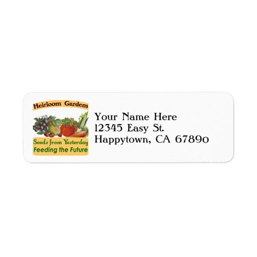Aangepaste Heirloom Gardens Return Address Labels (Voorkant)