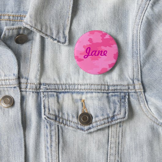 Aangepaste Helder Roze Camouflage Button (In situ)