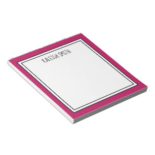 Aangepaste helder roze witte bewerkbare kleur notitieblok