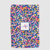 Aangepaste, heldere Abstracte naam Golfhanddoek (Voorkant)