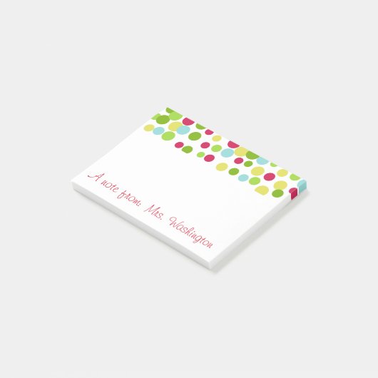 Aangepaste, heldere Stippen Post It Notes (Schuin)