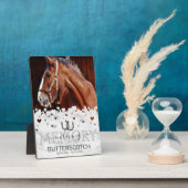 Aangepaste herdenking huisdier paard foto fotoplaat (Zijkant)