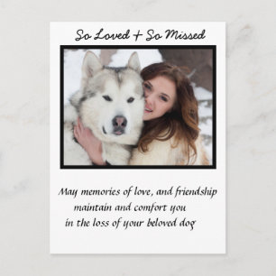 Aangepaste herdenking van de hond condoleance briefkaart