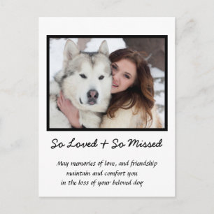 Aangepaste herdenking van de hond condoleance briefkaart