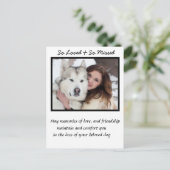 Aangepaste herdenking van de hond met condoleance briefkaart (Staand voorkant)