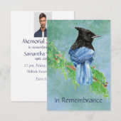 Aangepaste herdenkingsdienst nodigt Stellar Jay Bi Kaart (Voorkant / Achterkant)