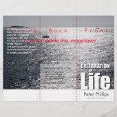 Aangepaste herdenkingsservice voor Tri Fold Zee-pr (Voorkant)