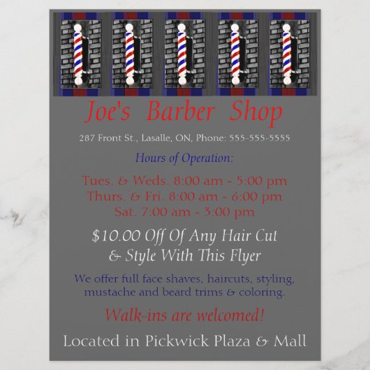 Aangepaste herenkapper / Reclame / Flyer (Voorkant)