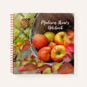 Aangepaste Herfst Apple Basket - tekst Notitieboek (Voorkant)