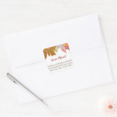 Aangepaste herfst bladeren bewegende aankondiging vierkante sticker (Envelop)