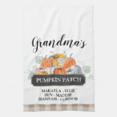 Aangepaste Herfst Decor Oma's pompoen Patch Theedoek (Verticaal)