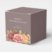 Aangepaste Herfst Floral Border Thanksgiving Bedankdoosjes (Voorkant Zijde)