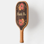 Aangepaste Herfst Floral op houten peddel Pro Pickleball Paddle (Links)